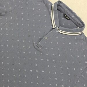 Splash Mens Blue Geometric Print Short Sleeve‎ Polo Shirt 2XL Blue